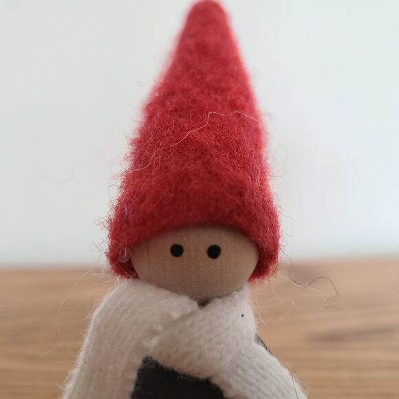 Handmade Sweden Larssons Tra Wood Christmas Gray Tomte Santa Elf Figurine Felix - Picture 15 of 16